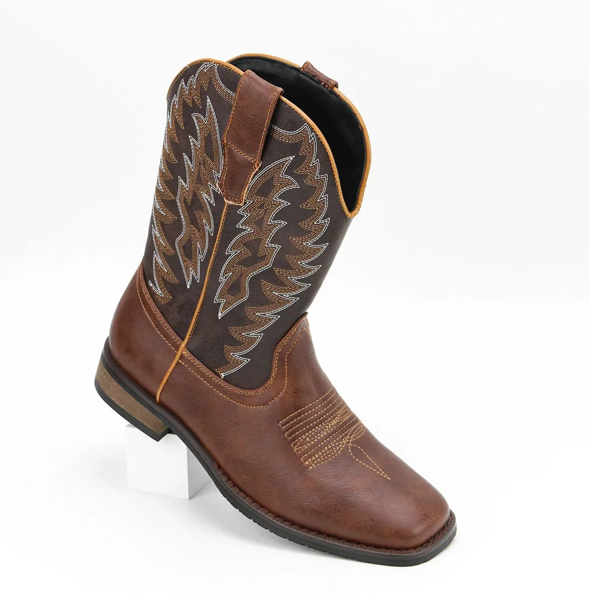 Men's Desert Cowboy Boots Stylish Phoenix Embroidered Western Boots