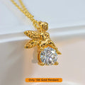 Au750 18k Gold Pendant Necklace Faerie Fairy 1 Carat Moissanite Diamond Valentine's Day Engagement Gift Fine Jewelry