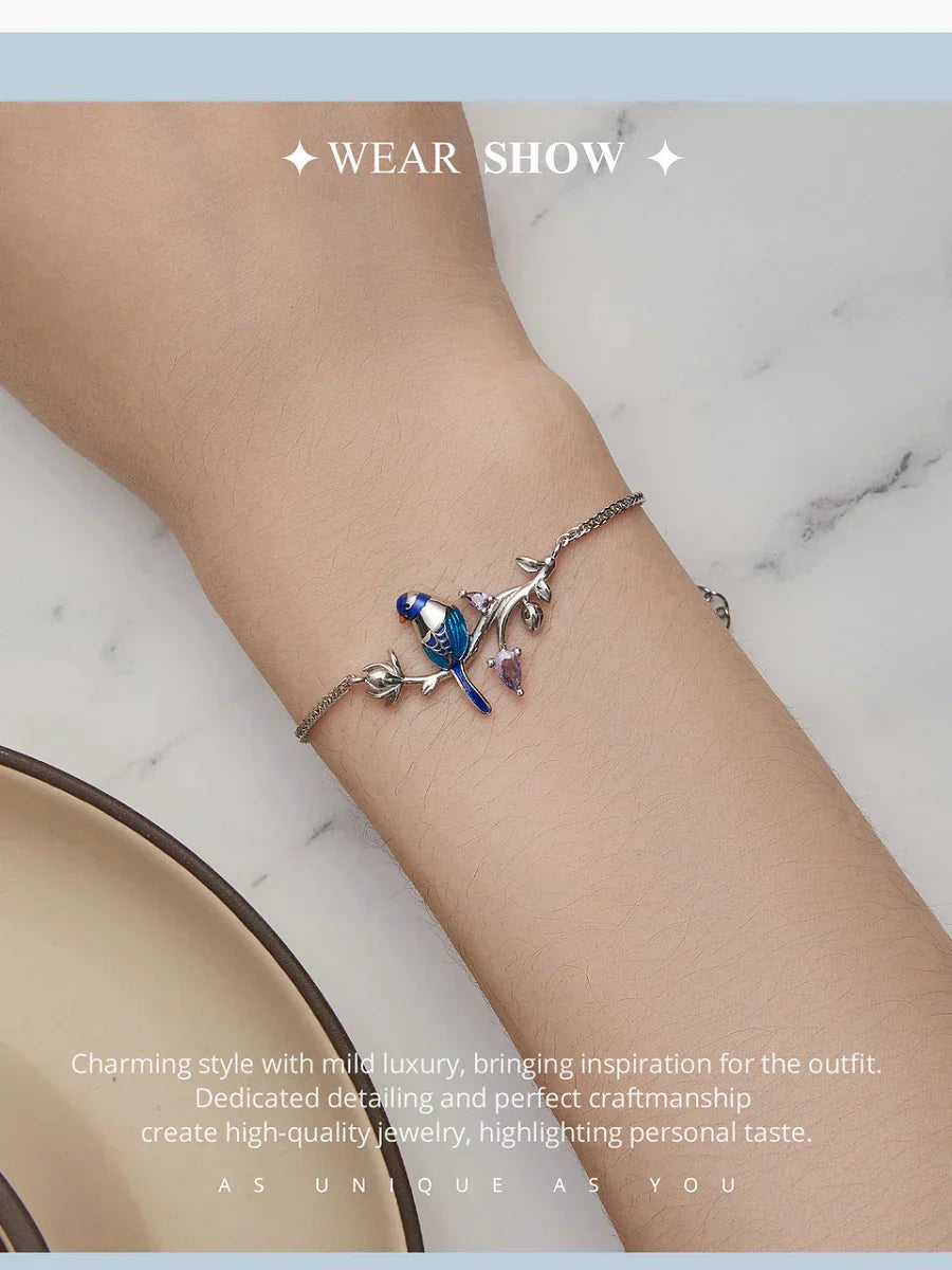925 Sterling Silver Kingfisher Bracelet Original Design Bracelet Women Silver Jewelry for Party BSB127