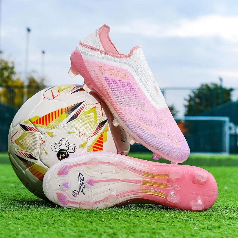 Men Football Boots Training Breathable Drop Shipping Match Sport Cleats Soccer Shoes FG Ultralight Long Spikes Indoor Sneakers