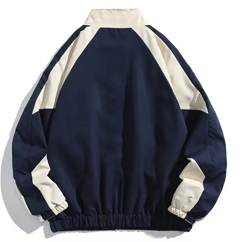 Men High Street Patchwork Color Black Windbreaker Coats Hip Hop Varsity Jacket Women Spring Autumn Thin Fashion College Jackets