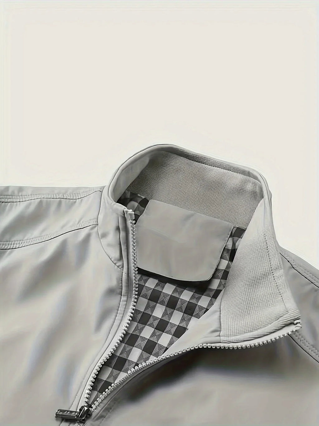 Men's Plus-Size Jacket, Casual Plus-Size Coat, Thin Spring and Autumn Jacket with Stand Collar Design, Suitable for Sports, Walking, Office, Shopping, Business Casual Men's Plus-Size Jacket