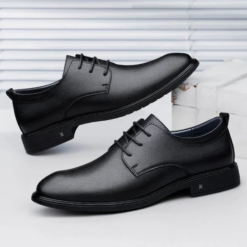 New Mens Formal Business Oxford Shoes Classic Leather Dress Shoes Wedding Office Casual Footwear Derby Shoes Male Sneakers