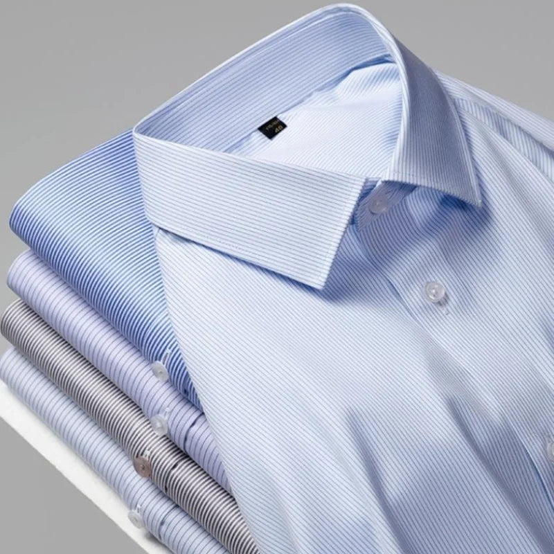 New Quality Anti-Wrinkle Men Shirt Long Sleeves Dress Shirts For Men Slim Fit Camisa Social Business White Office Shirt 4XL 5XL