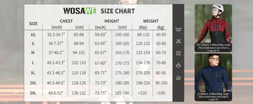 Men's Cycling Jacket Winter Thermal Long Sleeve Fleece MTB Jacket Bicycle Top Bike Clothing with 3 Rear Pockets 0℃-15℃