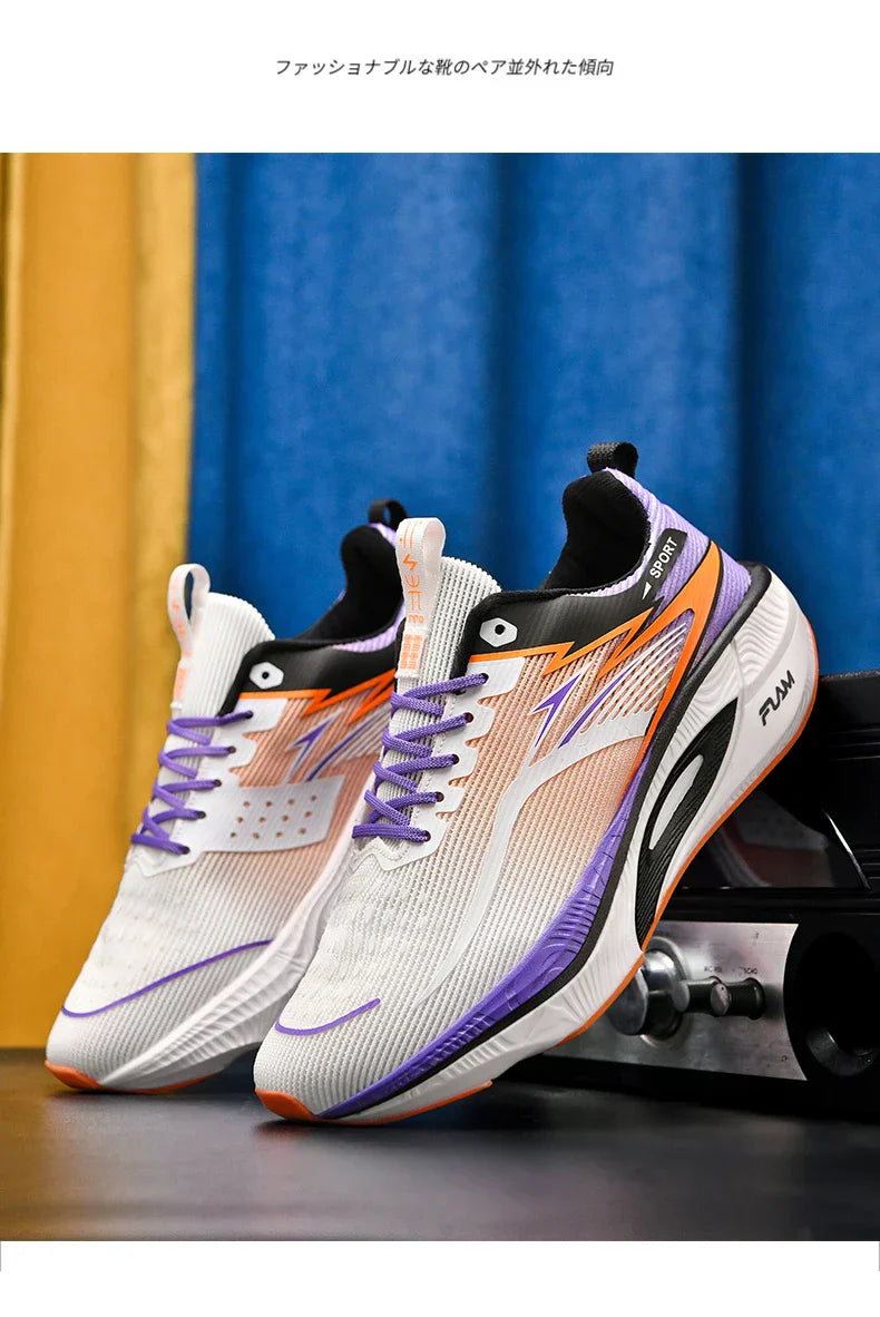 Men Sports Running Shoes Carbon Board Air Cushion Breathable Lightweight Women's Comfortable Athletic Nonskid Sneakers