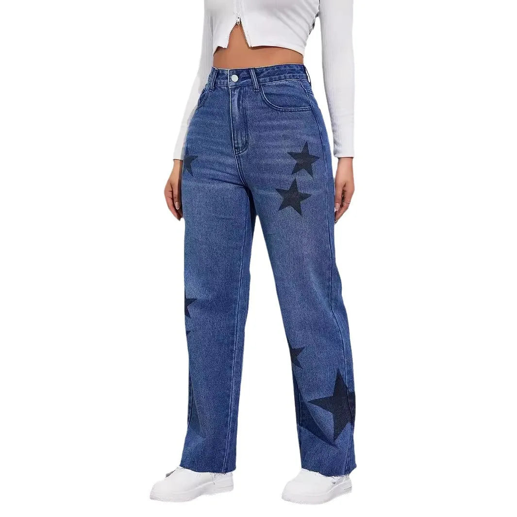 High Waist Washed Jeans Women Jean Ankle Length