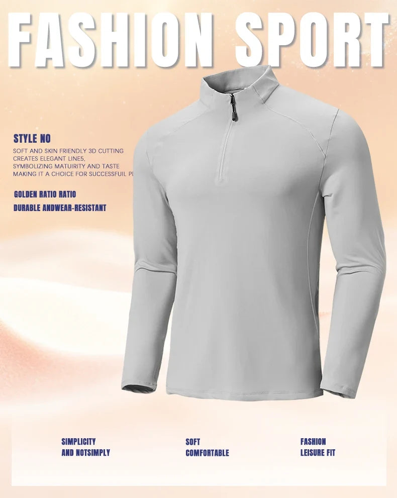 Men's High Quality Cycling Hiking Outdoor Sports Long Sleeve T-Shirt Leisure Speed Dry Running Fitness Sports Clothing Tops