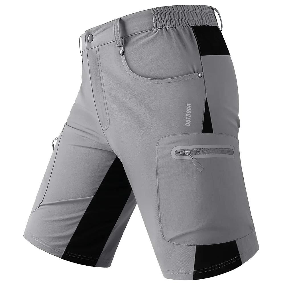 Quick Dry Cargo Shorts Mens Lightweight Work Cargo Shorts Multi Pockets Waterproof Outdoor Hiking Fishing Shorts Male