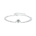 925 Sterling Silver Double-layer Moissanite Bracelet Round Shape Lab Grown Diamond Chain Link Women Luxury Wedding Gift