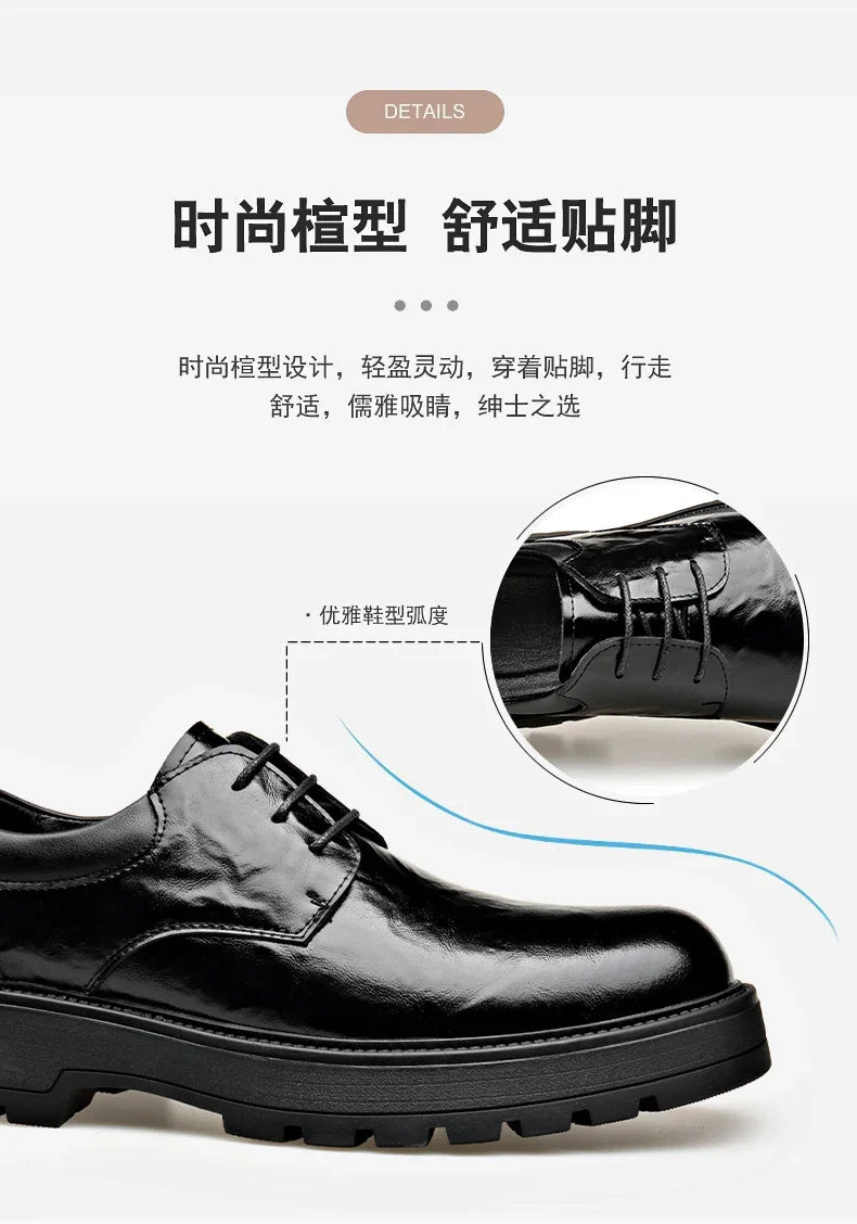 Men Comfortable Leather Work Shoes for Long Standing