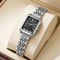 Fashion Rectangle Women Watches Ladies Stainless Steel Strap Quartz Wristwatches Reloj Mujer（Without Box）