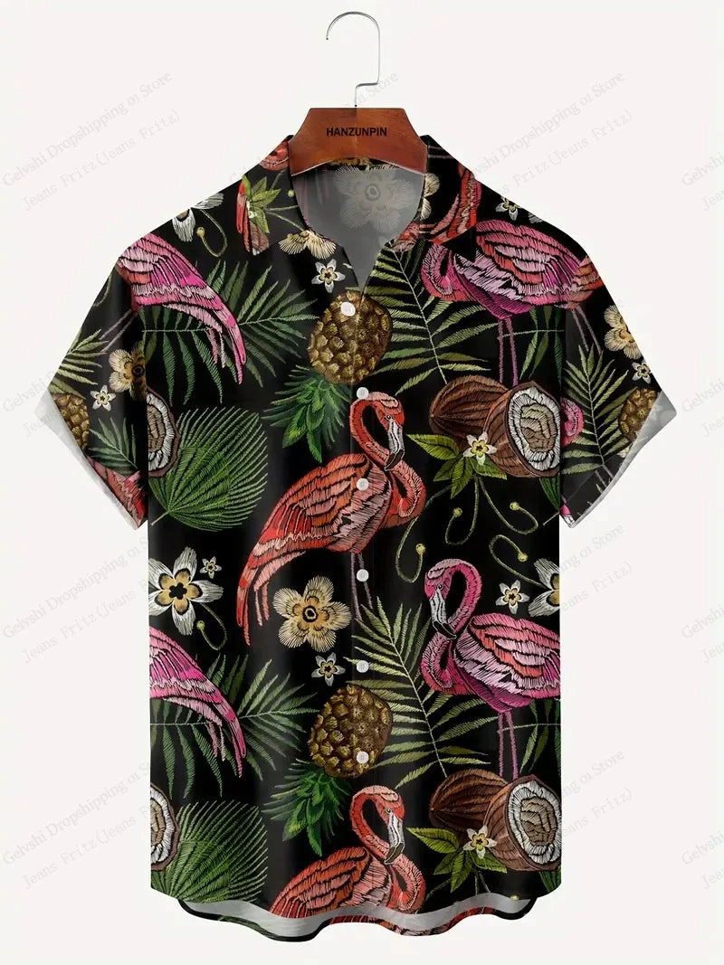 Men's Vocation Lapel Camisa Oversized Hawaiian Shirts