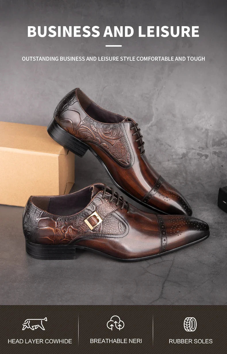 Luxury Business High-end Leather Shoes Men Oxford Shoes Elegant Formal Genuine Leather Dress Shoes European Style Men Shoes