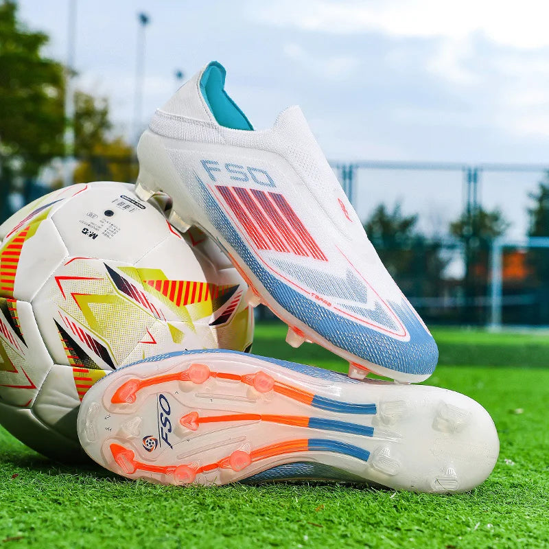 Men Training Soccer Shoes FG Breathable Drop Shipping Match Sport Cleats Football Boots Ultralight Long Spikes Indoor Sneakers