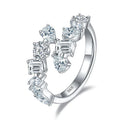 Full Moissanite Wedding Band Ring 925 Sterling Silver with Gold Plated Eternity Ladies Band Women's Lab Diamond Rings