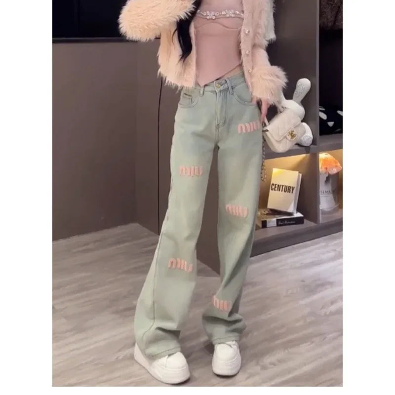 جينز نسائي كاجوال للربيع والصيف، بقصة ضيقة وأرجل واسعة (Bell Bottoms)