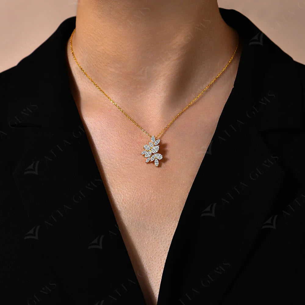 Moissanite Necklace For Women Full D VVS1 Lab Diamond luxury Pendant S925 Sterling Silver Engagement Party Jewelry Gift