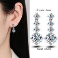 Long Tassel Full Moissanite Dangle Earrings with Certificates 6CT D Color Lab Diamond Earring 925 Silver Fine Jewelry for Women