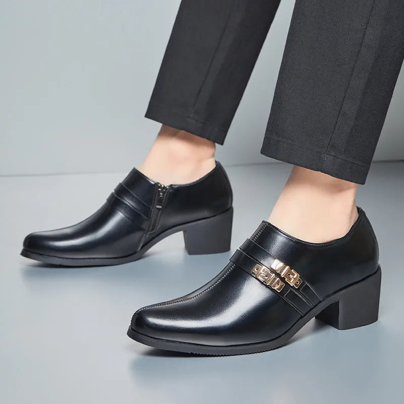 Retro Brown Men's Formal Leather Shoes – Classic Business & Wedding Footwear