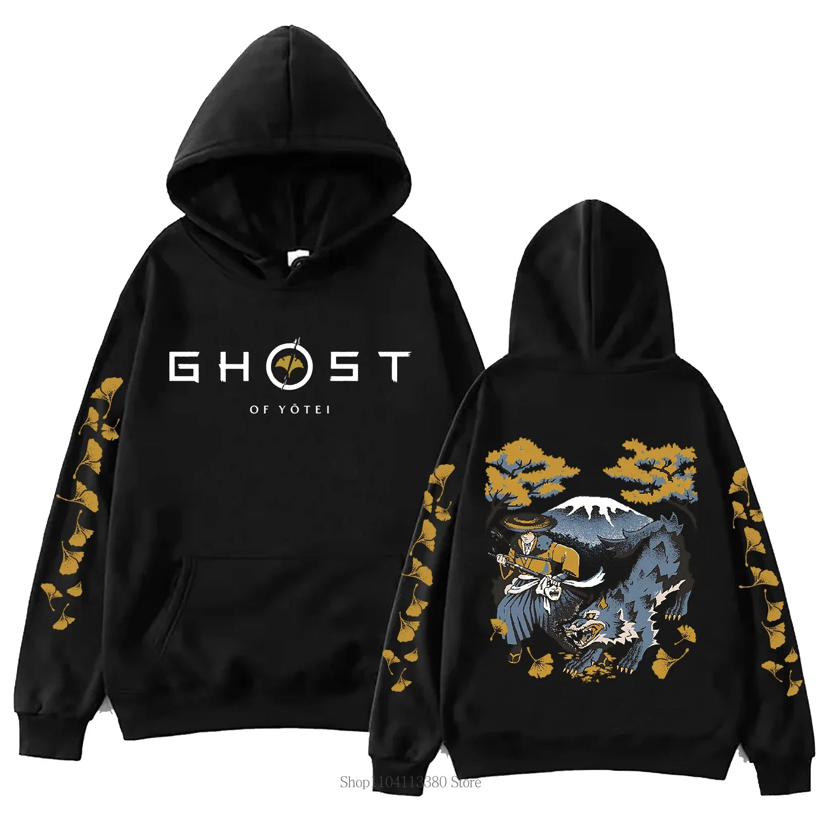 هودي بطبعة Ghost جديدة خريف وشتاء للرجال والنساء، كاجوال على طراز هاراجوكو، بلوفر بأكمام طويلة من الصوف بتصميم أركان فينتاج Y2K