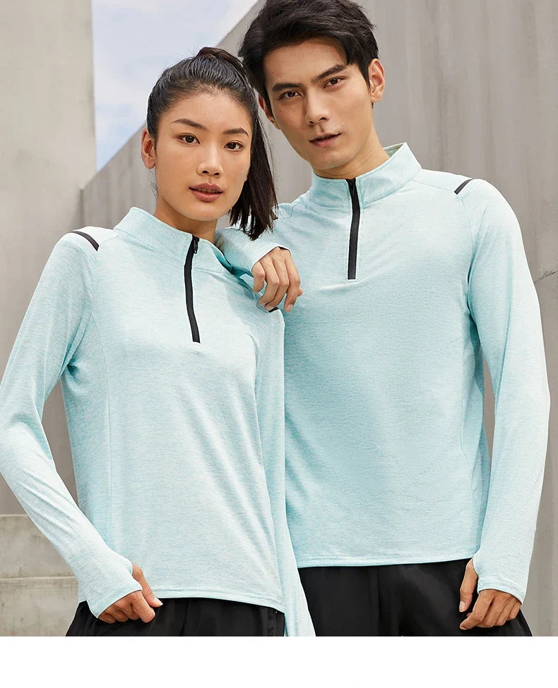 Autumn New Unisex Long Sleeve T-shirt Men Sweatshirt Fitness Shirt Tight Upperwear Anti-sweat Breathable Running Top ﻿