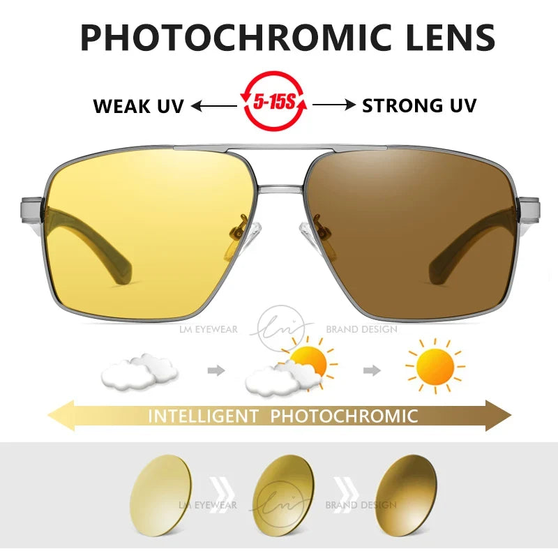 Outdoor Sport Intelligent Photochromic Sunglasses Polarized Man Night Vision Glasses Woman Anti-Glare Driving Goggle Unisex