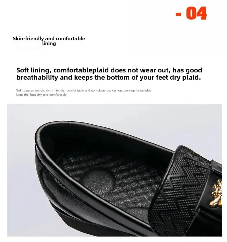 Men's Business Casual Shoes Autumn British Style Pointed Toe Formal Leather Shoes Easy to Wear Black Suit Wedding Shoes