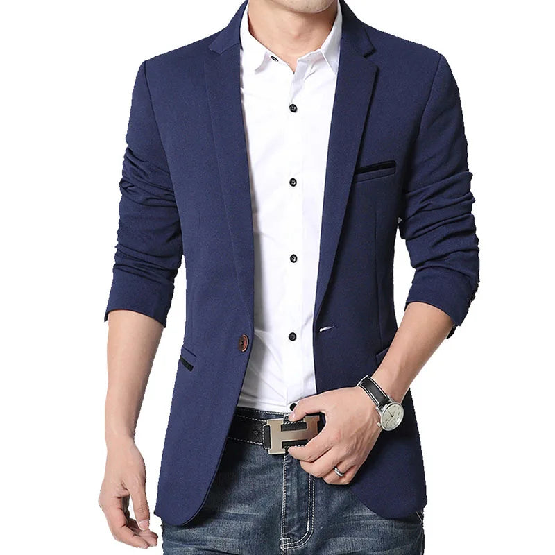 Brand Men's Casual Blazer 2025 Autumn New Fashion Slim Business Suit Coat Gentleman High-quality Men's Clothing Homme M~5XL