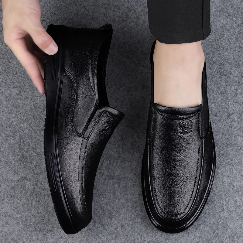Leather Fashion Business Shoes Men Luxury Brand Mens Comfortable Loafers Handmade Men Casual Shoes New All-match Flats for Men