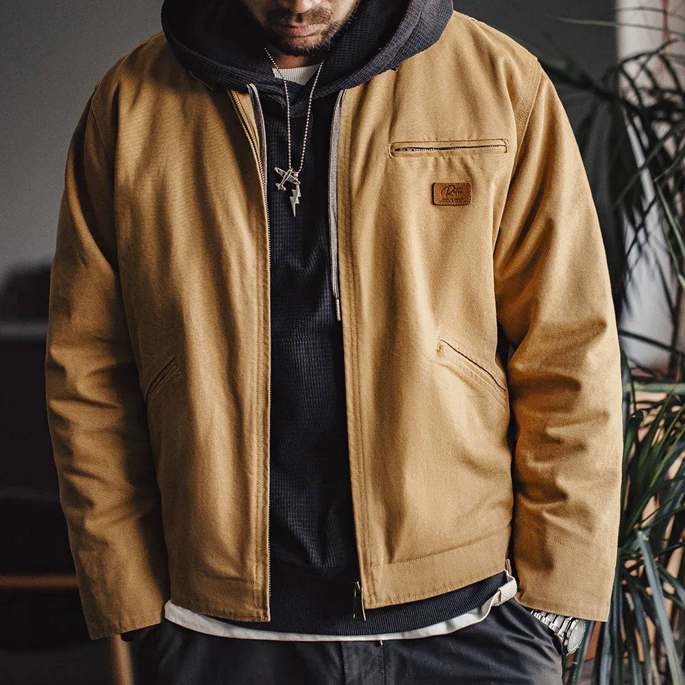 Maden Retro Interstellar Same Style J001 Jacket Canvas Detroit Hunting Jacket Heavyweight Pocket Work Jacket Lapel Collar Coat