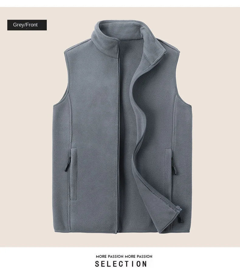 Autumn Fashion Plus Size Male Warm Waistcoat Fleece Vest Men's Lamb Cashmere Warm Sleeveless Coat Men Brand Clothing Winter Vest