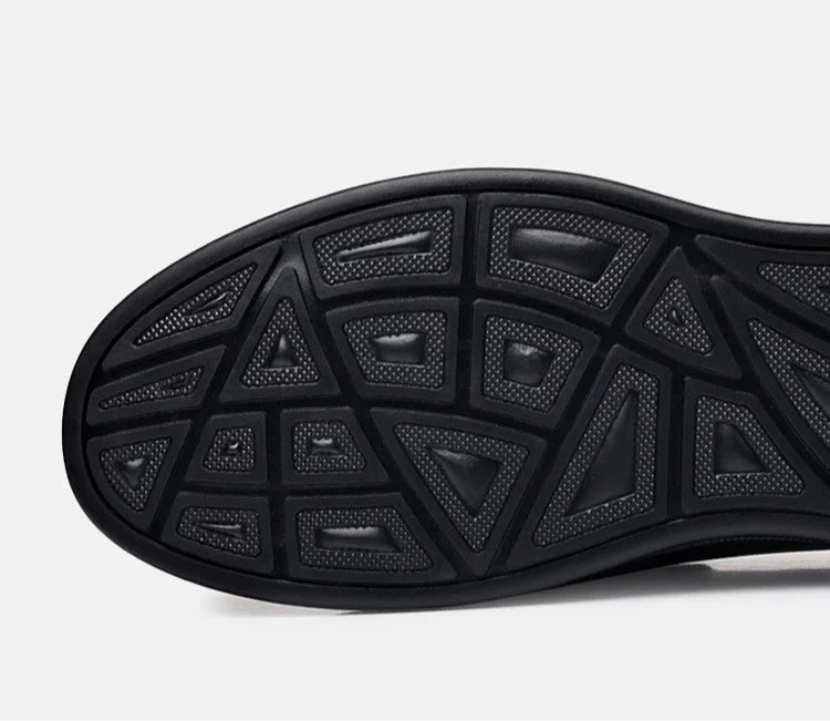 Men's Leather Business Loafers Spring Autumn Black Slip-On Shoes Male Breathable Soft Sole Comfortable Casual Driving Shoes Man