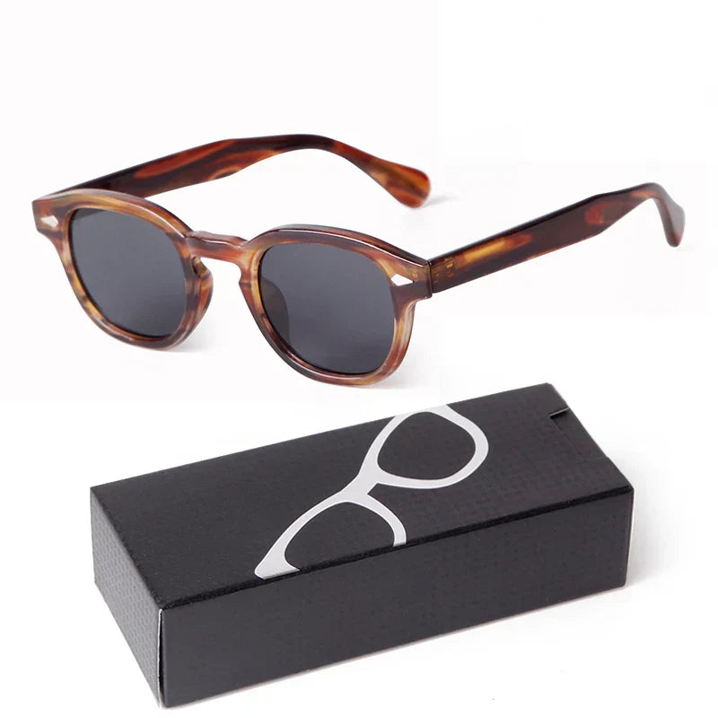 Fashion Gradient Blue Small Round Sunglasses for Women Men Brand Designer Vintage Tortoise Square Sun Glasses Lunettes De Soleil