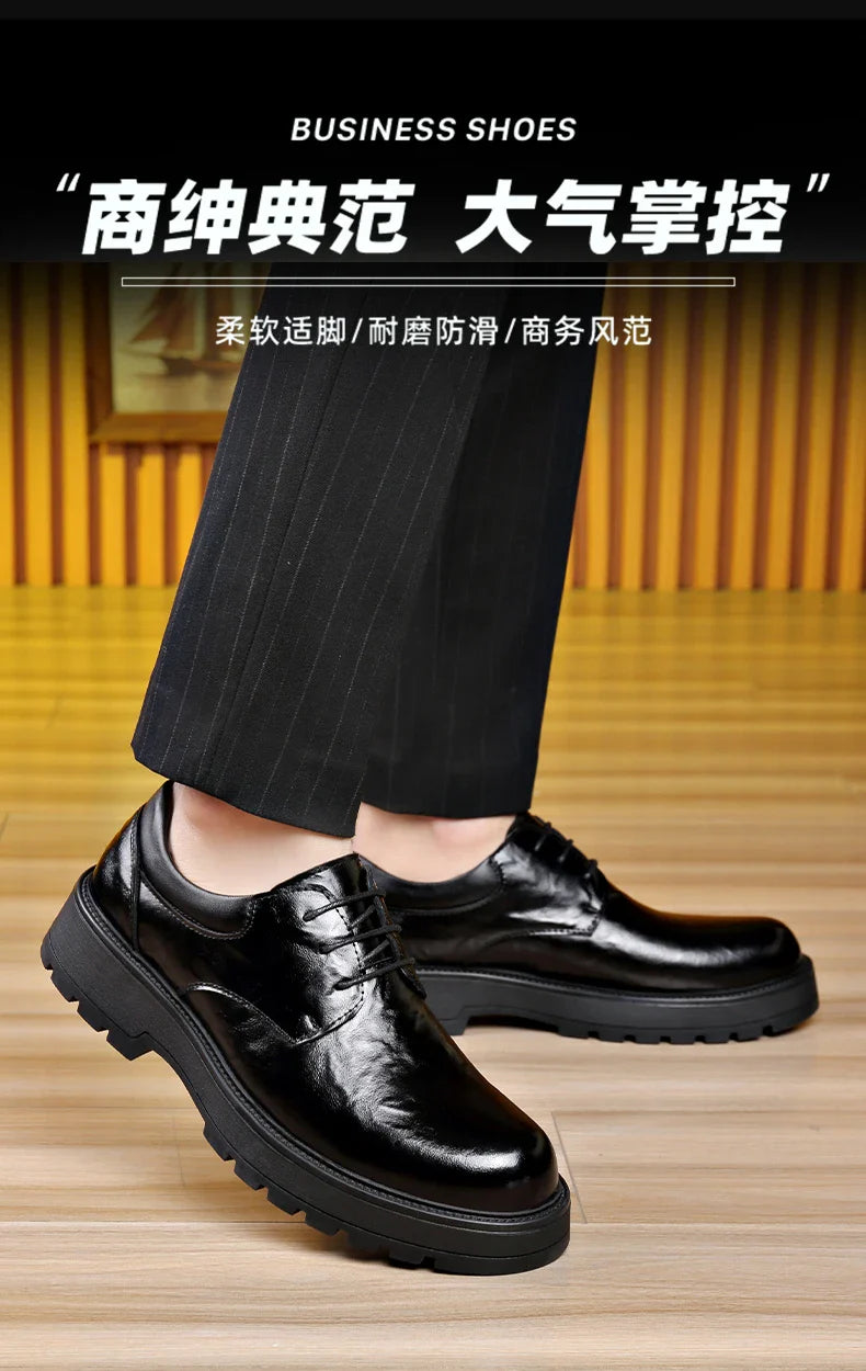 Men Comfortable Leather Work Shoes for Long Standing