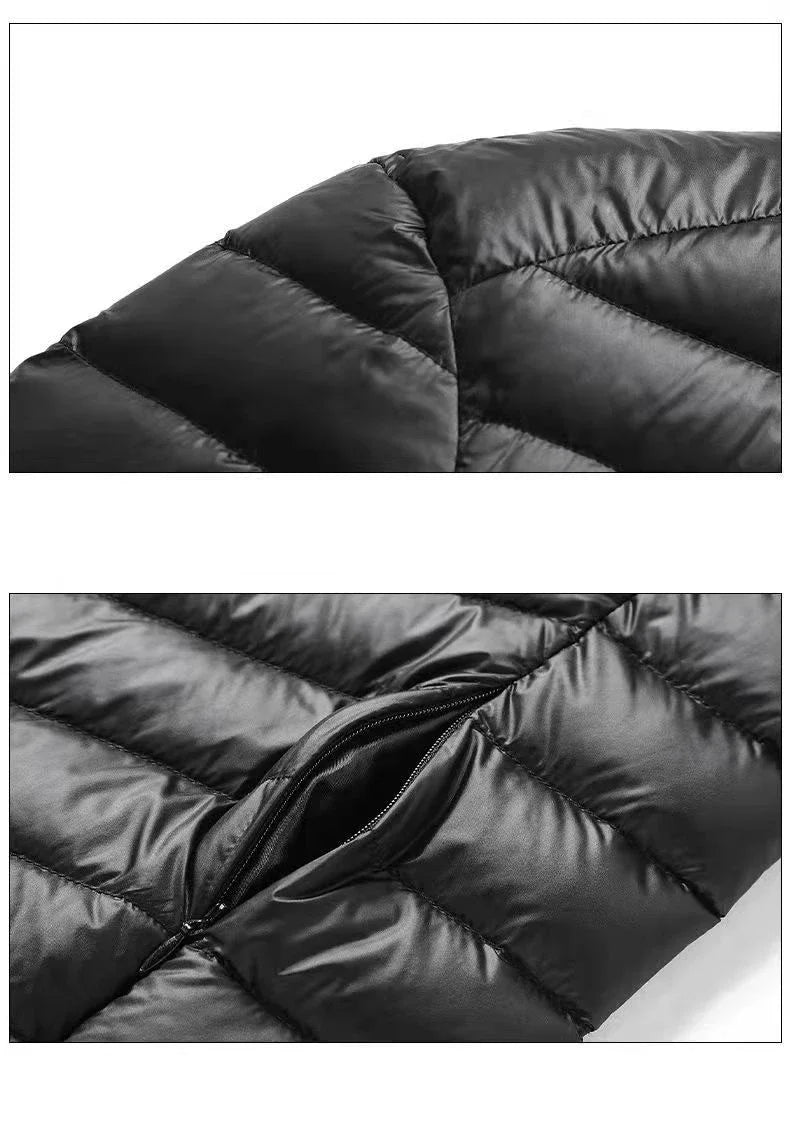 2025 0-10℃ Autumn Fashion Men's Ultra Light Duck Down Jackets Winter Feather Padded Puffy Coat Portable Warm Quilted Outerwear