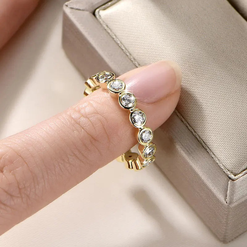 14k Gold Filled Full Eternity Ring Bezel 3mm D Round Moissanite Rings Stackable Bands GRA Certified Jewelry for Women 2026
