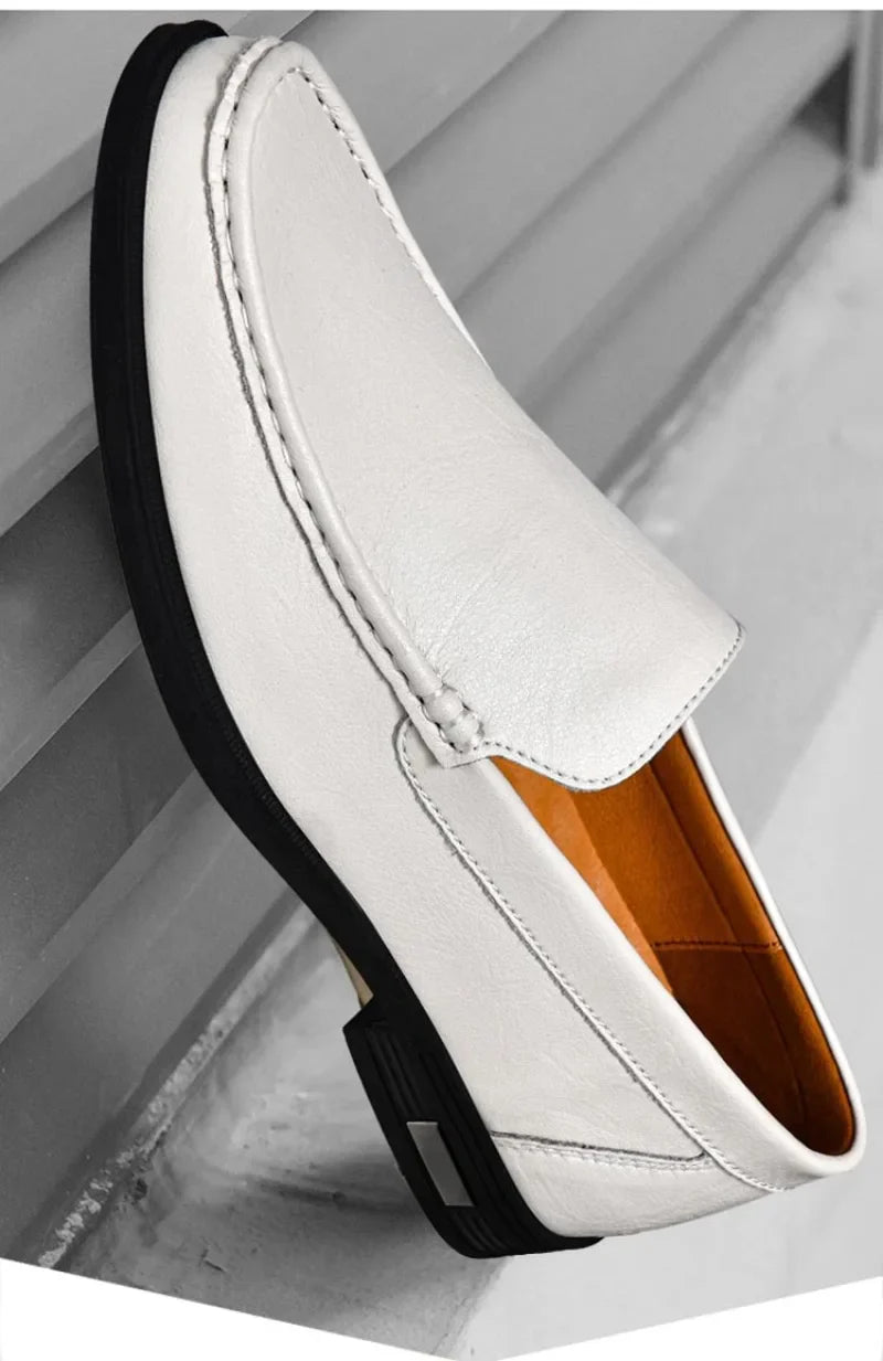 Genuine Leather Men's Shoes Classics Business Dress Shoes Moccasins Slip on Loafers Driving Shoes for Men Casual Shoe Big SIze48