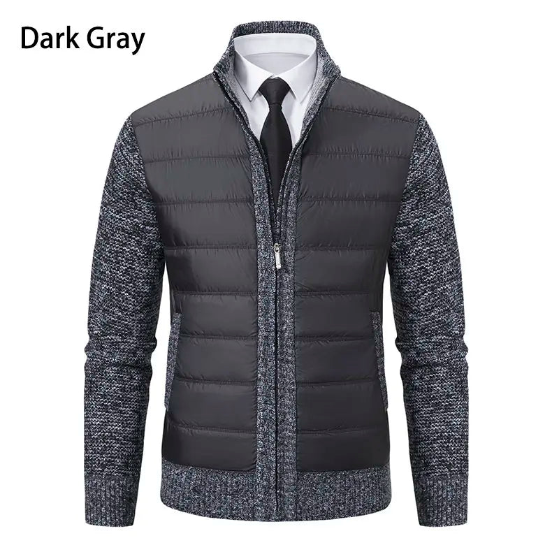 Men Cardigan Sweater Coat 2025 Autumn Winter Korean Warm Thickened Stand Collar Zipper Solid Casual Jacket Fashion Men Clothing