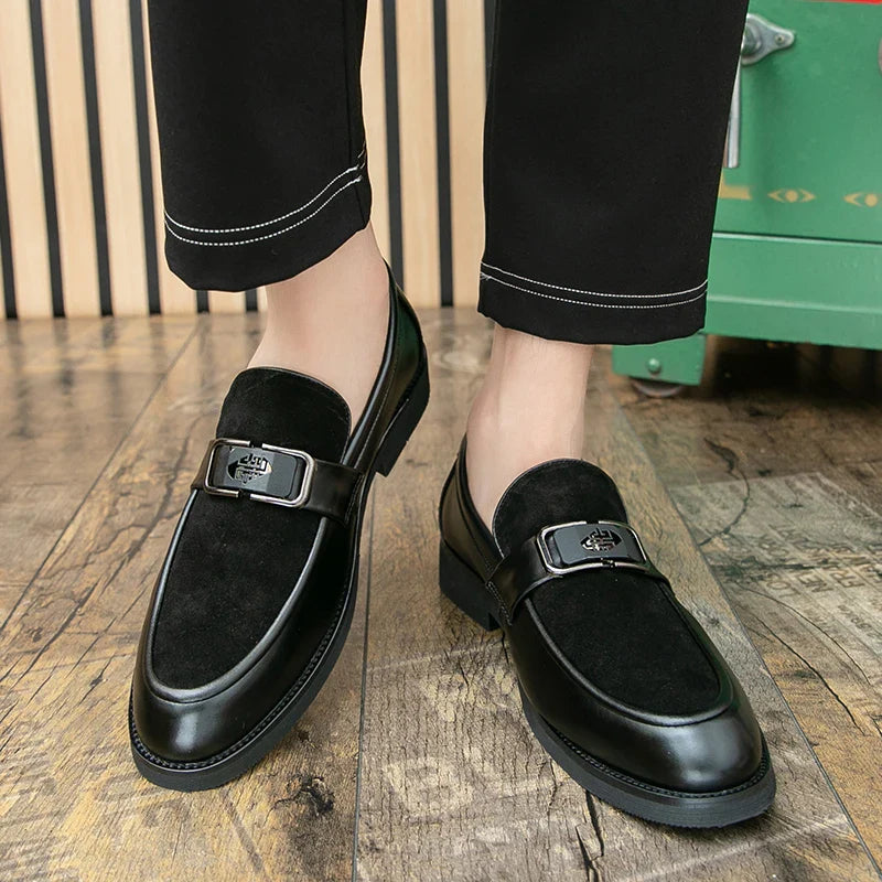Brand High-quality Brown Loafers for Men Soft Comfortable Men's anti suede Formal Shoes Thick Soled Casual Leather Shoes Mo-2928