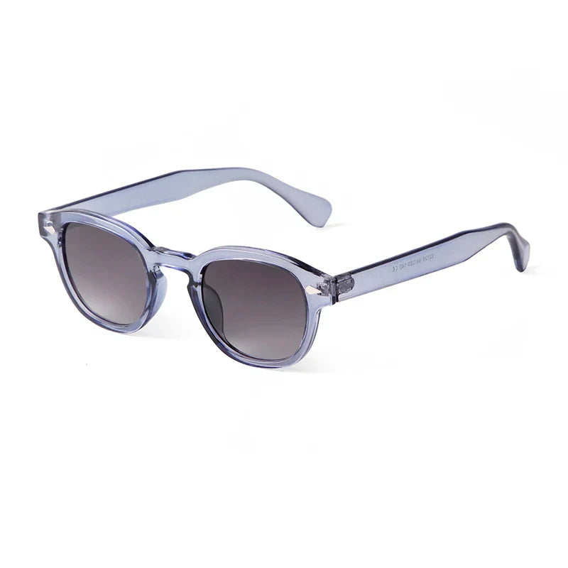 Fashion Transparent Blue Round Sunglasses Women Men 2024 Retro Rivet Tortoise Small Square Sun Glasses UV400 Lunettes De Soleil