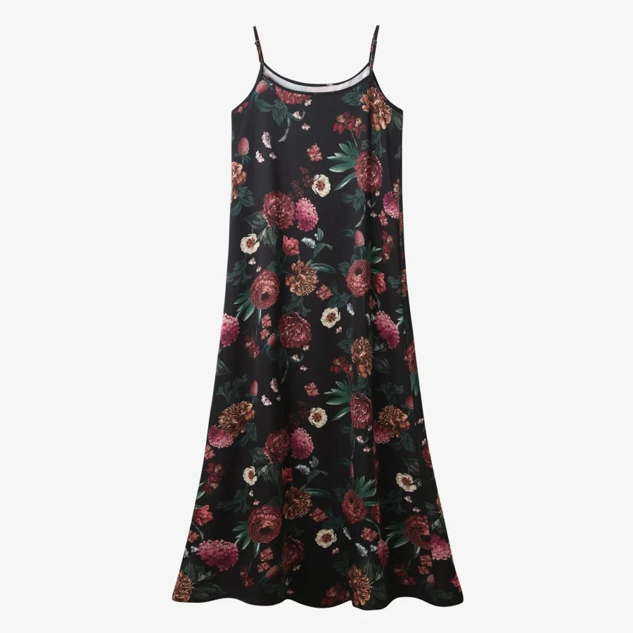 AW25 woman clothing mockneck + elegance slip satin dress matching look adjustable maxi floor length lady wear