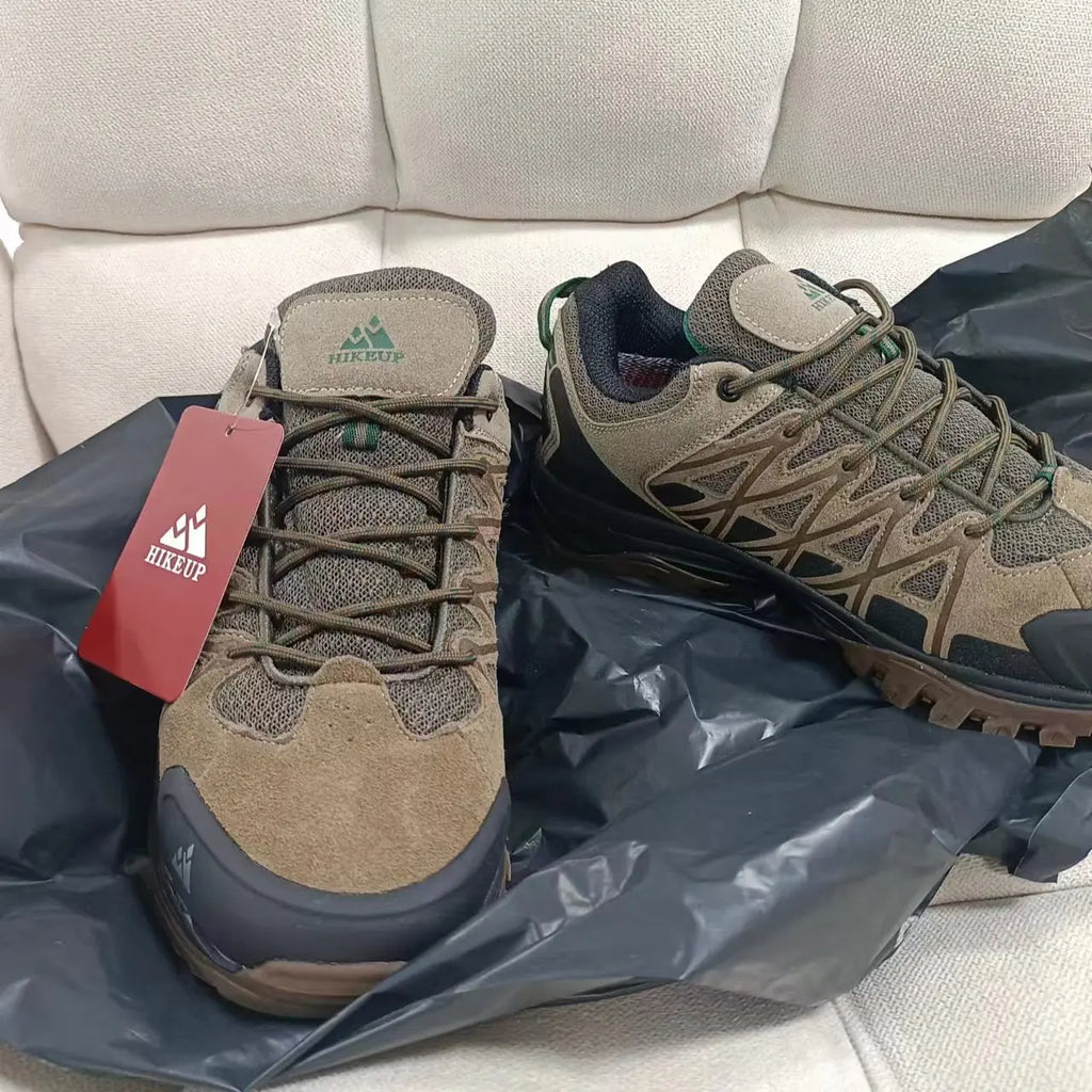 Mens Hiking Shoes Breathable Lace Up Trekking Male Cushioning Outdoor Climbing Tourism Sneakers for Men