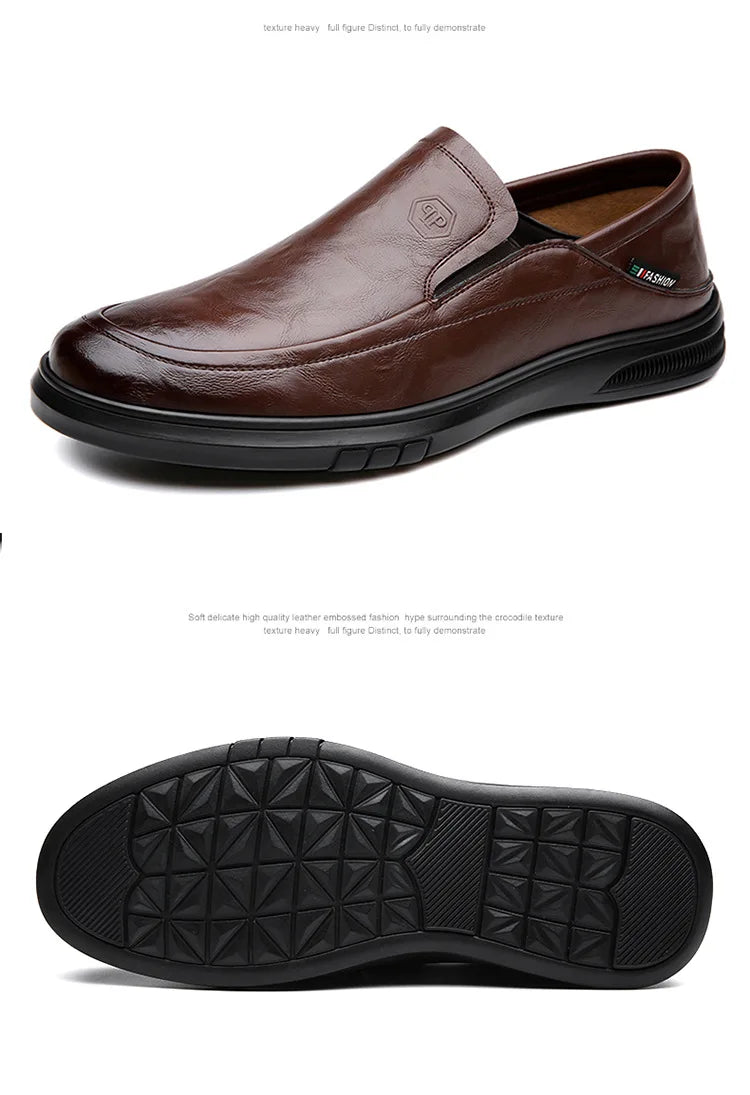 2026 Spring Business Casual Shoes for Men Solid Color New Designer Half Slippers Shoes Male Fashion Soft Sole Leather Shoe Man