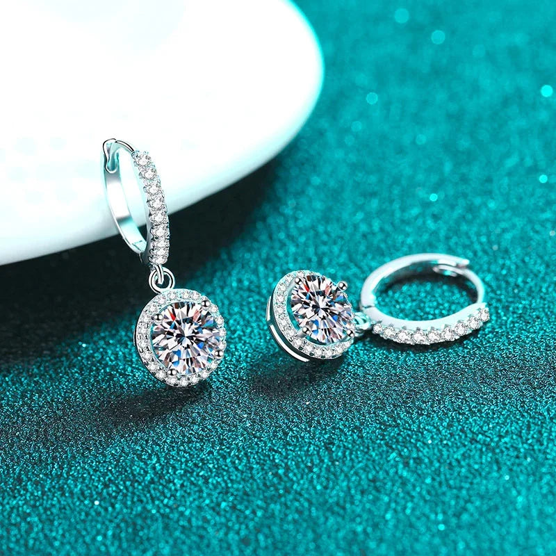 0.5ct 1ct D Color Moissanite Drop Earrings Orginal 925 Sterling Silver Earring for Women Sparkling Wedding Luxury Jewelry