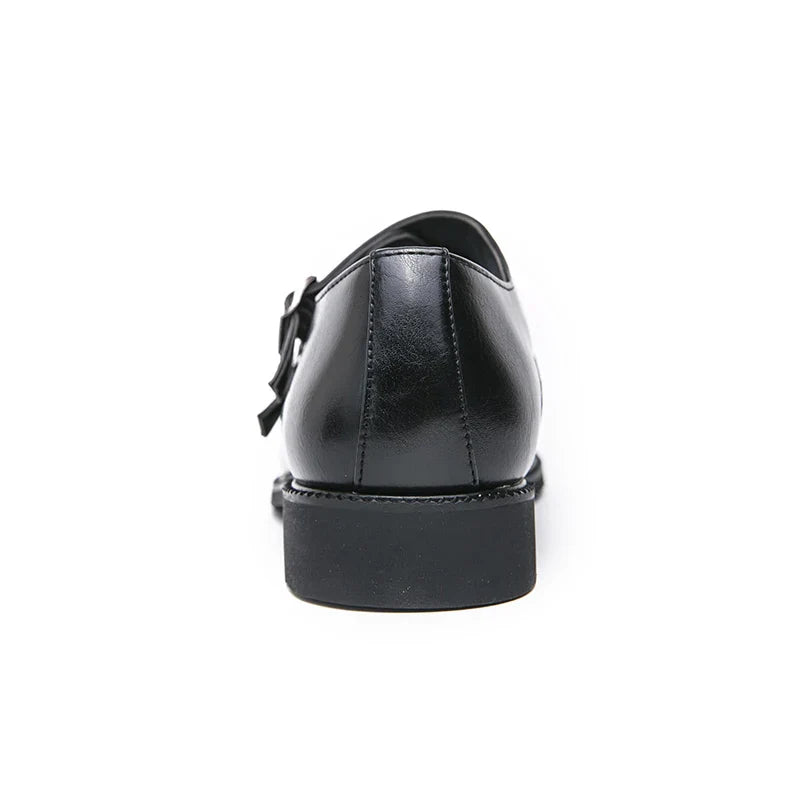 Classic Retro Dress  Monk Leather Shoes Men With Pointed Toe Buckle Business Office Wedding Soft Comfortable Men's Shoes