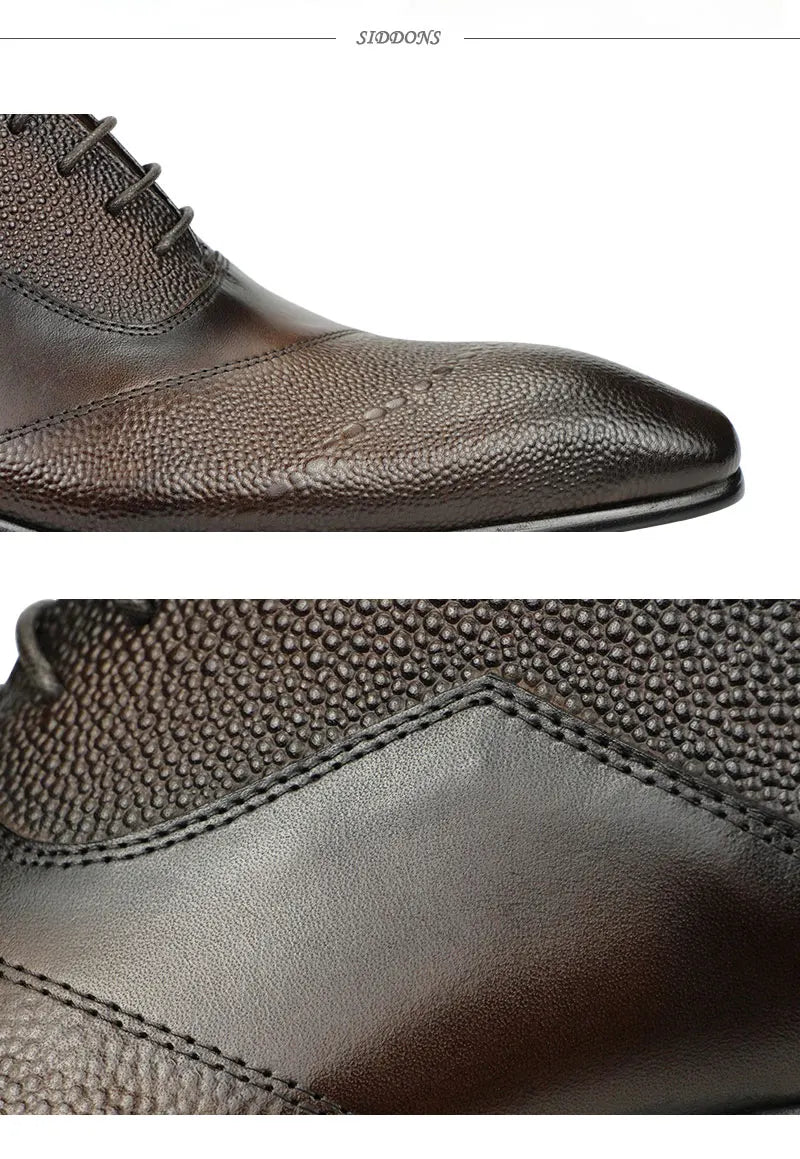 Men's Dress Shoes Formal Cap Toe Oxford Genuine Leather Shoes for Men Comfortable Classic Boot Factory Wholesale Drop Shipping