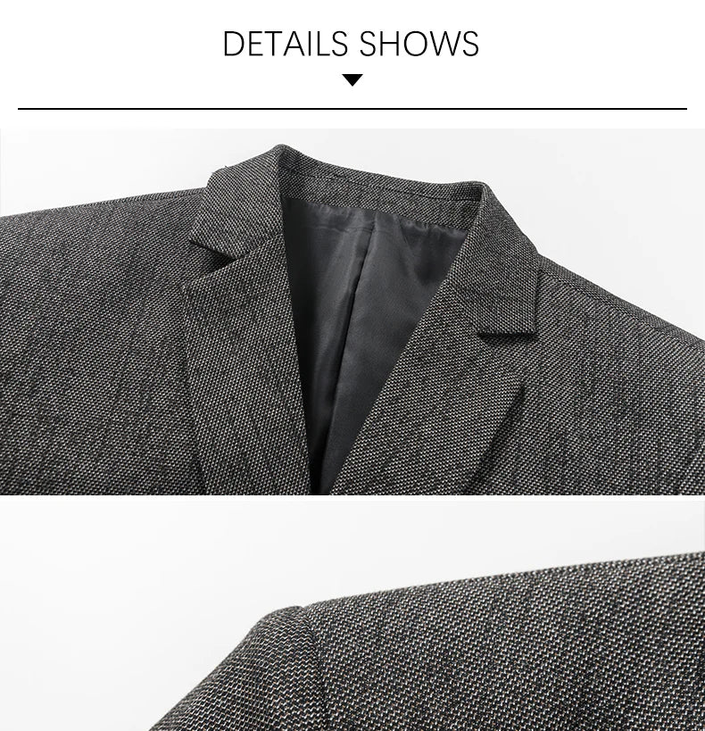 BROWON Brand Spring Autumn Forml Blazers for Men Slim Fit Two Button Fly Mens Suits Luxury Designer Wedding Coat Over Size