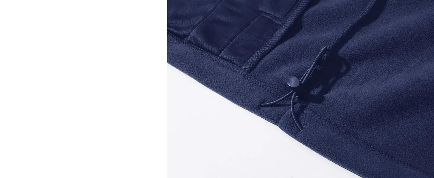 Men's Thermal Warm Fleece Jacket Stand Collar Full Zip Windbreaker Multiple-pockets Outerwear Working Hiking Coat