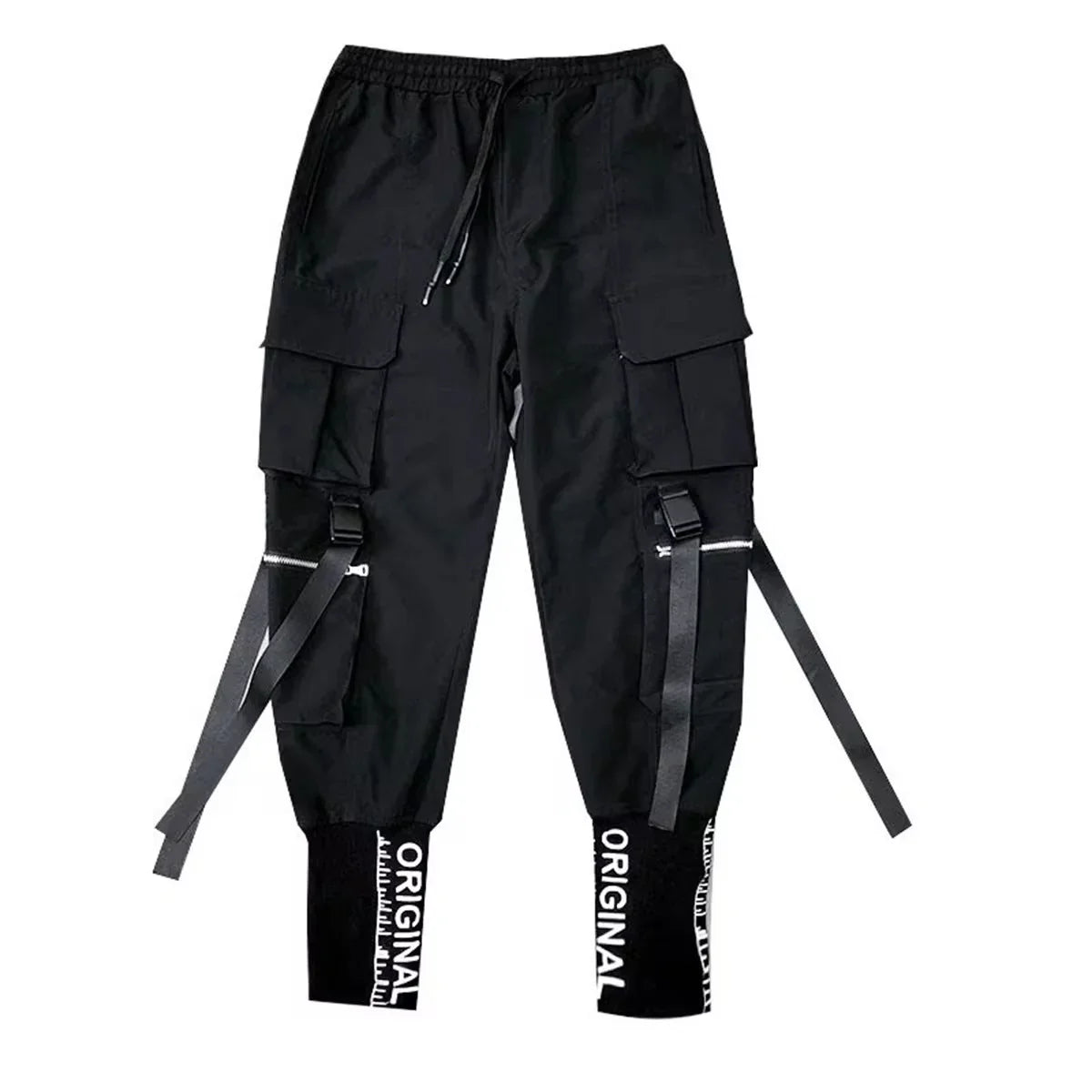 Black Cargo Pants Women Joggers High Waist Loose